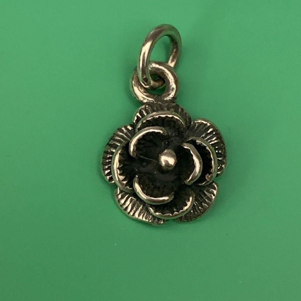 .925 Rose Flower Sterling Silver Jewelry Charm #garden